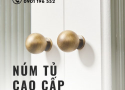 Núm tủ tròn trơn màu đồng cổ NK373D | Zalo 0901 196 552