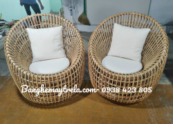 Sofa trứng mây tre