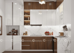 Tủ Bếp Gỗ Công Nghiệp Phủ Acrylic