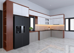 Tủ Bếp MDF Với Lớp Phủ Acrylic An Cường