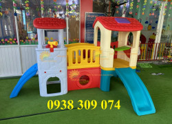 Nhà leo 2 khối, nhà chòi 2 khối,cầu trượt liên hoàn 2 khối