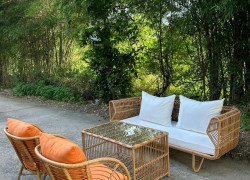 Bàn ghế sofa sân thượng mây nhựa