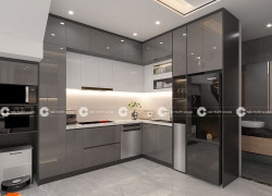 Tủ bếp Acrylic Với Thiết Kế Thanh Lịch Sang Trọng
