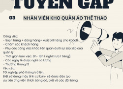 Nhân viên kho quần áo thể thao