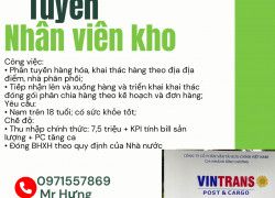 CTY CỔ PHẦN VẬN TẢI BƯU CHÍNH VIỆT NAM Tuyển nhân viên kho