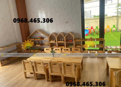 Bàn ghế gỗ mầm non, bàn gỗ mầm non chất lượng cao