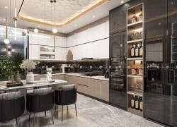Tủ bếp Acrylic Dễ Dàng Vệ Sinh Và Chịu Nhiệt