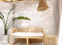 Sofa mây vuông lưới mắt cáo