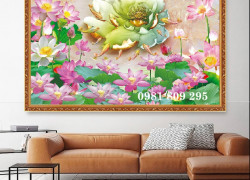 Tranh gạch 3d hoa sen phong thủy