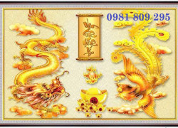Tranh 3d rồng phượng , tranh 3d , gạch tranh
