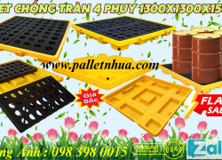 Pallet Nhựa Chống Tràn Dầu 4 Phuy - Giải Pháp An Toàn
