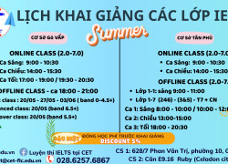LỊCH HỌC IELTS TẠI CET NĂM 2025 tại TÂN PHÚ