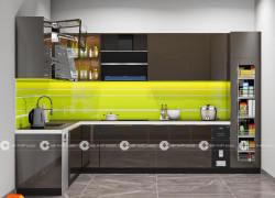 Tủ Bếp Nhựa Picomat Phủ Acrylic Bóng Gương