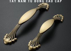 Tay nắm tủ đồng hoa văn cổ điển NK449D | Zalo 0901 196 552