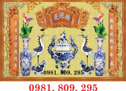 Gạch tranh , tranh cao cấp 3d ban thờ gia tiên HN1881