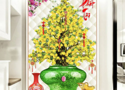 Tranh 3d , gạch tranh hoa mai DP939