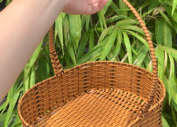 Lẵng oval nhựa giả mây đựng đồ