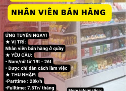 Quận 12 tuyển nhân viên làm parttime /thời vụ
