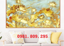 Tranh  hoa sen , gạch 3d hoa sen