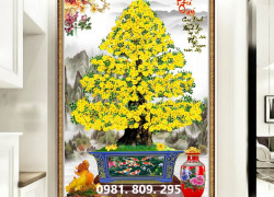 Tranh gạch , gạch cao cấp 3d hoa mai HN939