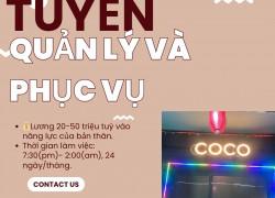 Tuyển quản lý và phục vụ nữ có ngoại hình
