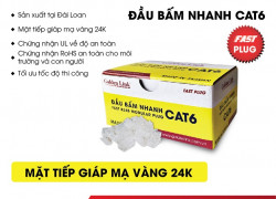 ĐẦU MẠNG RJ45 CAT6 XUYÊN THẤU GOLDEN GL-20056 – KẾT NỐI NHANH, TRUYỀN TẢI MẠNH!