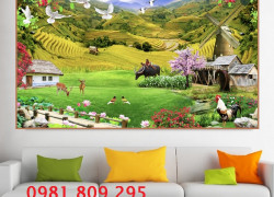 Tranh 3d , gạch tranh , tranh gạch phòng khách HQ838