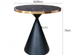 Bàn tròn đường kính 60/80cm dùng tiếp khách mặt đá viền vàng TE1547-08EC ở HCM giá rẻ