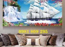 Tranh 3d , gạch tranh thuyền buồm HK888