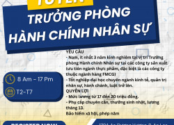 TUYỂN TRƯỞNG PHÒNG HÀNH CHÍNH NHÂN SỰ