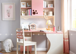 Bàn Học Trẻ Em Gỗ Công Nghiệp MDF Chữ L Dễ Thương