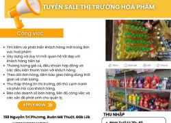 Tuyển sale thị trường Hoá Phẩm - Buôn Mê Thuột