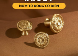 Núm tủ đồng hoa văn cổ điển NK027 | Zalo 0901 196 552