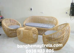 Bàn ghế sofa trứng mây tự nhiên