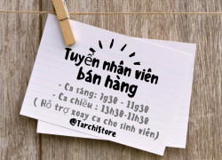 Việc làm Quận 12 TPHCM tuyển 03 nhân viên bán hàng Parttime / Fulltime