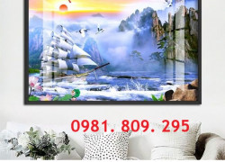 Gạch ốp tường , tranh gạch thuyền buồm