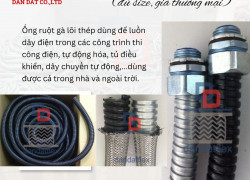 Ống ruột gà lõi thép luồn dây điện, ống luồn dây điện bọc nhựa đen pvc, ruột gà bọc inox, ống thép luồn dây điện