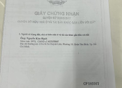 Chính Chủ Bán Đất Bình Trị Đông A Bình Tân HẺM NHỰA 7m OTO Vào Tận Nơi.