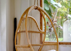 Ghế xích đu đơn mây tre