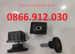 Cấu tạo bộ chân tăng chỉnh chiều cao vuông 30x30mm.