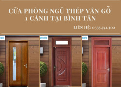 Cửa Phòng Ngủ Thép Vân Gỗ 1 Cánh Tại Bình Tân