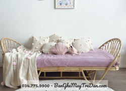 Mẫu giường mây tre đan thủ công thân thiện cho bé