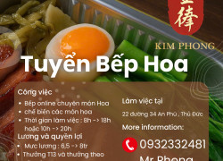 Tuyển nhân viên bếp chuyên món hoa