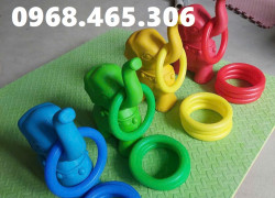 Bộ ném vòng voi mầm non, voi cao 40cm giá rẻ, thảy vòng voi mầm non