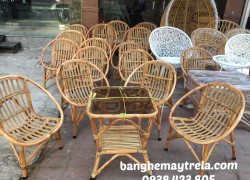 Bàn ghế sò mây cafe giá rẻ