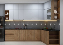 Tủ Bếp Gỗ Công Nghiệp MDF Thiết Kế Hiện Đại
