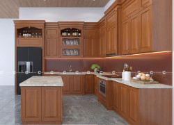 Tủ Bếp Gỗ Xoan Đào Sang Trọng, Hiện Đại