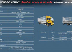 THÔNG SỐ XE DONGFENG HOÀNG HUY KR180 9 TẤN