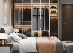 Tủ Áo Cánh Kính Gỗ Công Nghiệp MDF Có Góc Trang Trí