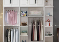 Tủ Quần Áo Gỗ Công Nghiệp MDF Kèm Bàn Trang Điểm